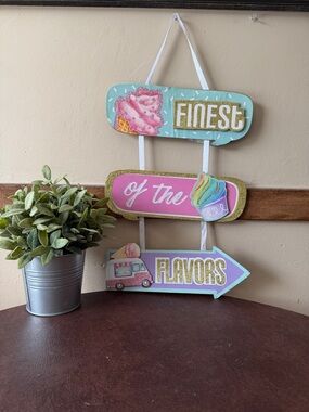 Hobby Lobby finest of the flavors ! Mint Pink Gold Ice Cream Wall Hanging decor
